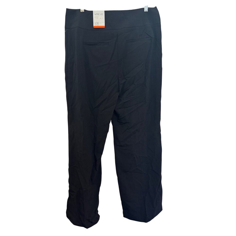 Style & Co Wide Leg Womens Mid Rise Pants Size 10S Black Polyester Blend